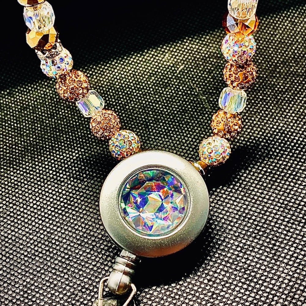 New GOLD lanyard badge holder, Handmade, Beautiful and great price!
